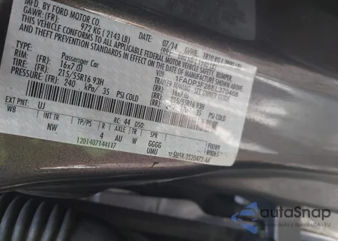 2014 Ford Focus Se from USA, damaged, VIN 1FADP3F28EL370468